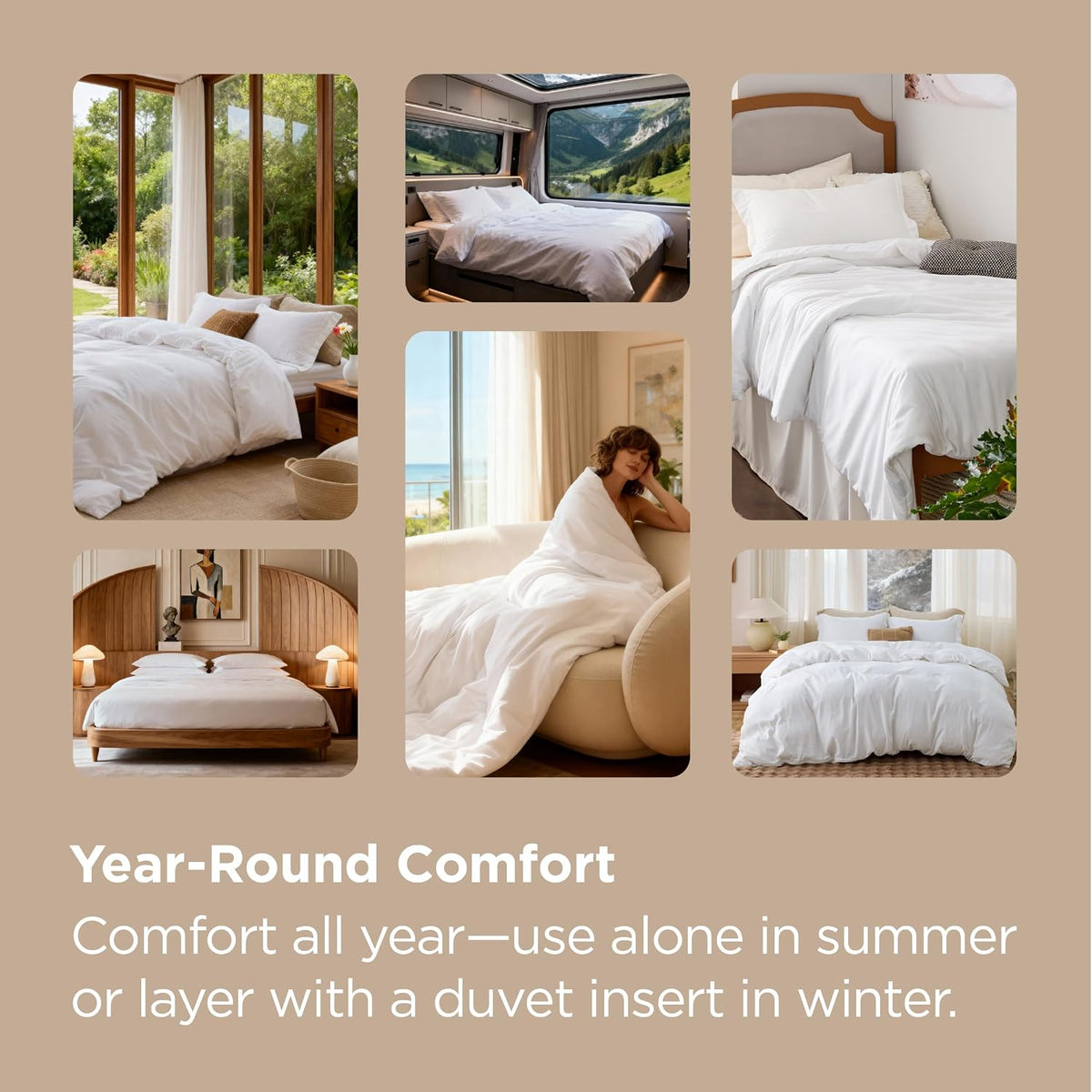 Bedsure Duvet Cover Queen Size, 3Pcs Soft Double Brushed Bedding Set, White