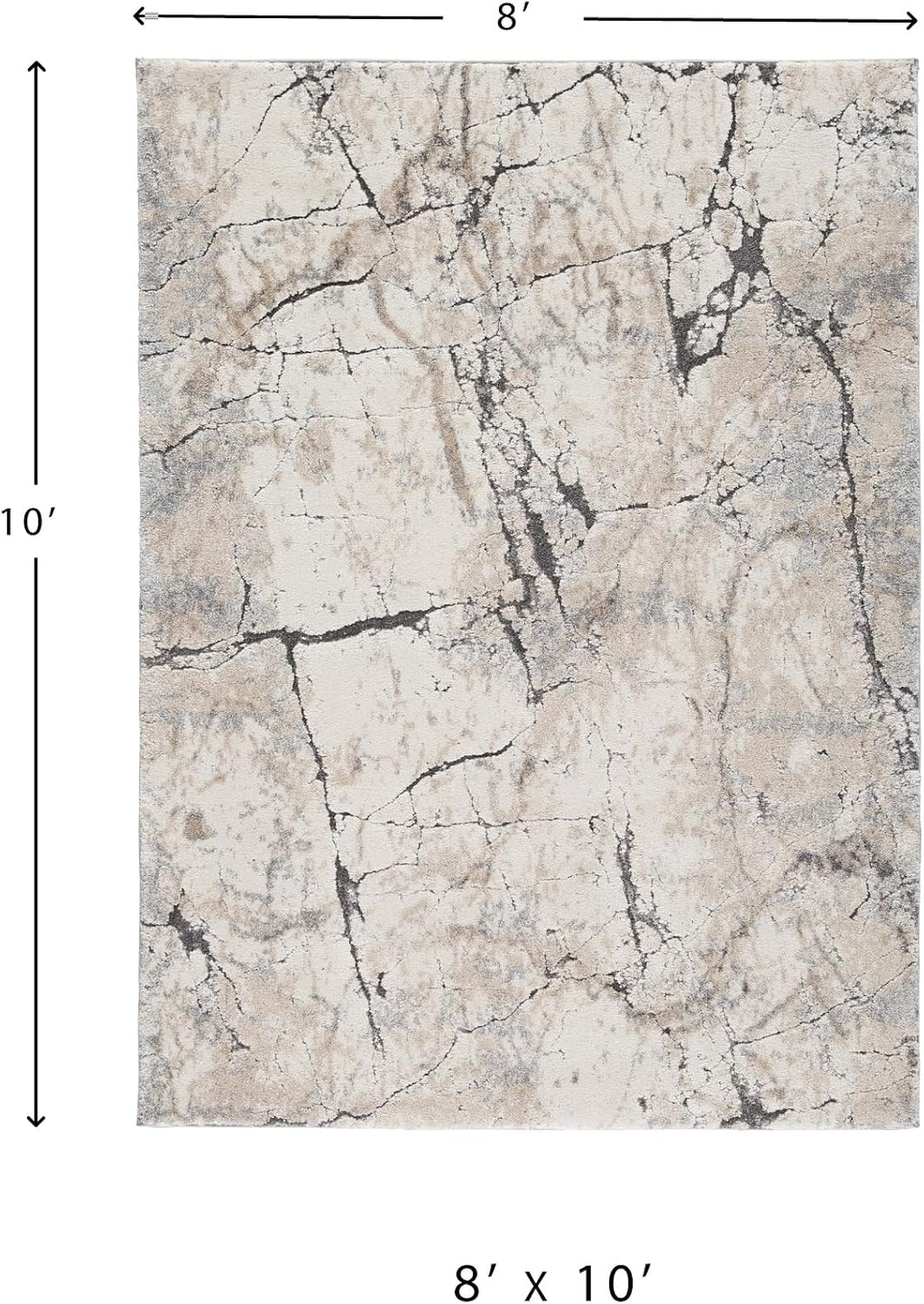 Signature Design by Ashley Wyscott Living Room Rug, 8x10 Modern Abstract | 17 mm high-low pile polyester and polypropylene, Exact 7'10" x 10'3" dimensions, Natural jute backing