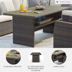Signature Design by Ashley Outdoor Easy Isle Multi-Use Resin Wicker Patio Table, Dark Brown