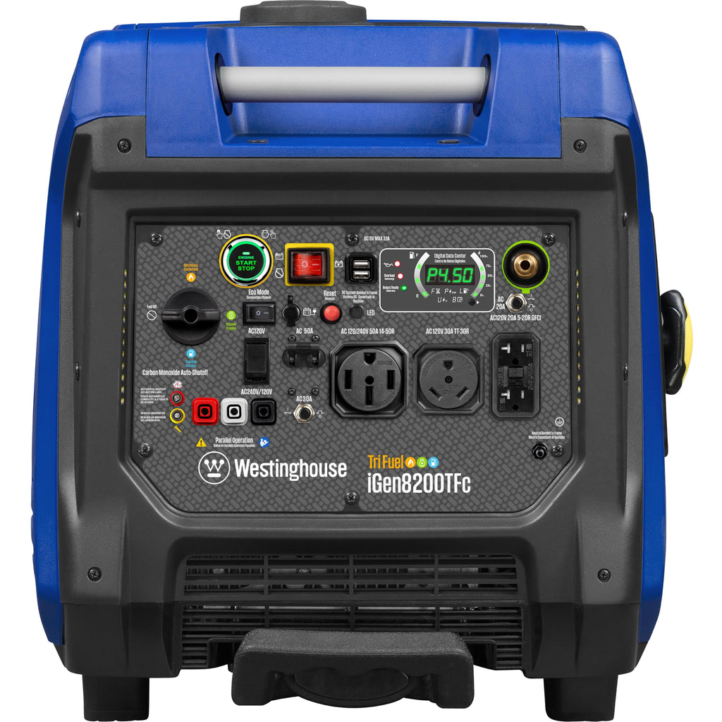 Westinghouse 12000 Peak Watt Dual Fuel Portable Inverter Generator, Remote Electric Start, Transfer Switch Ready, Gas and Propane Powered, Low THD - Safe for Electronics, Parallel Capable, CO Sensor