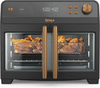 Ninja French Door Premier Air Fry Oven, 10-in-1, Black, FO101BK | 450F cyclonic air, PFAS-free surface, Air fry, sear crisp, bake, broil, toast, dehydrate