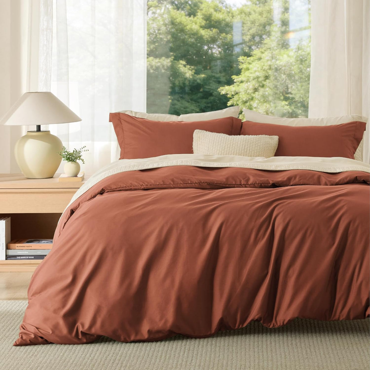 Bedsure Duvet Cover Queen Size, 3Pcs Soft Double Brushed Bedding Set, White