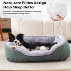 INVENHO Medium Dog Beds for Medium Dogs Washable, Rectangle Dog Bed Medium Size Dog, Orthopedic Dog Bed, Warming Soft Calming Sleeping Puppy Bed Durable Pet Bed with Anti-Slip Bottom M(30"x24"x9")