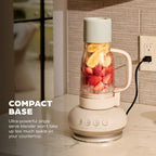 Ninja BlendBOSS Personal Blender, 26oz Tumbler, 1200PW, Stone Mint, DB351ST | 1200-peak-watt BlendBOSS crushes ice to snow. 26-oz leakproof tumbler, chug spout & detachable straw. Dishwasher safe.