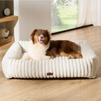 Bedsure ComfyFleece® Cute Dog Beds Large Sized Dog Washable，36in Cream