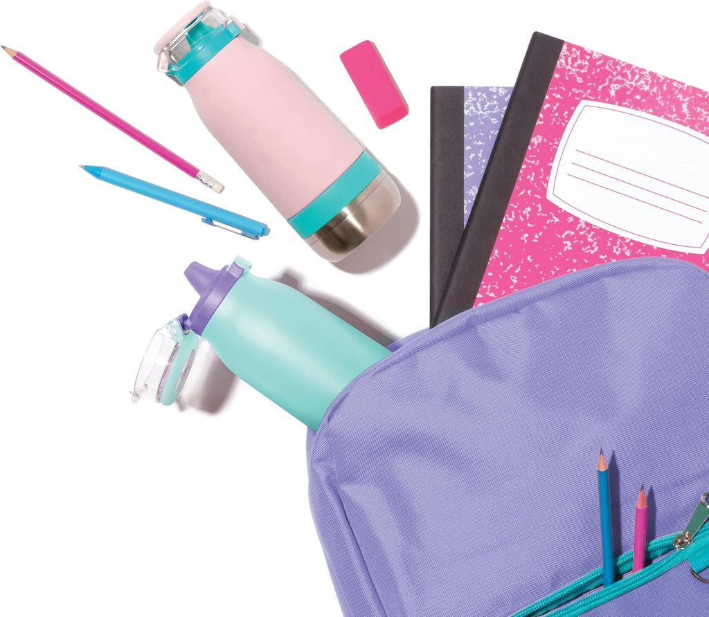 Ello Emma 14oz Insulated Stainless Kids Water Bottle with Straw, Lilac/Cashmere