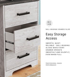 Signature Design by Ashley Farmhouse Desk with Drawers, 54", White & Gray | Engineered wood, 3 smooth-gliding drawers, Fully finished back, 19 in depth, Modern farmhouse style, Shawburn Series