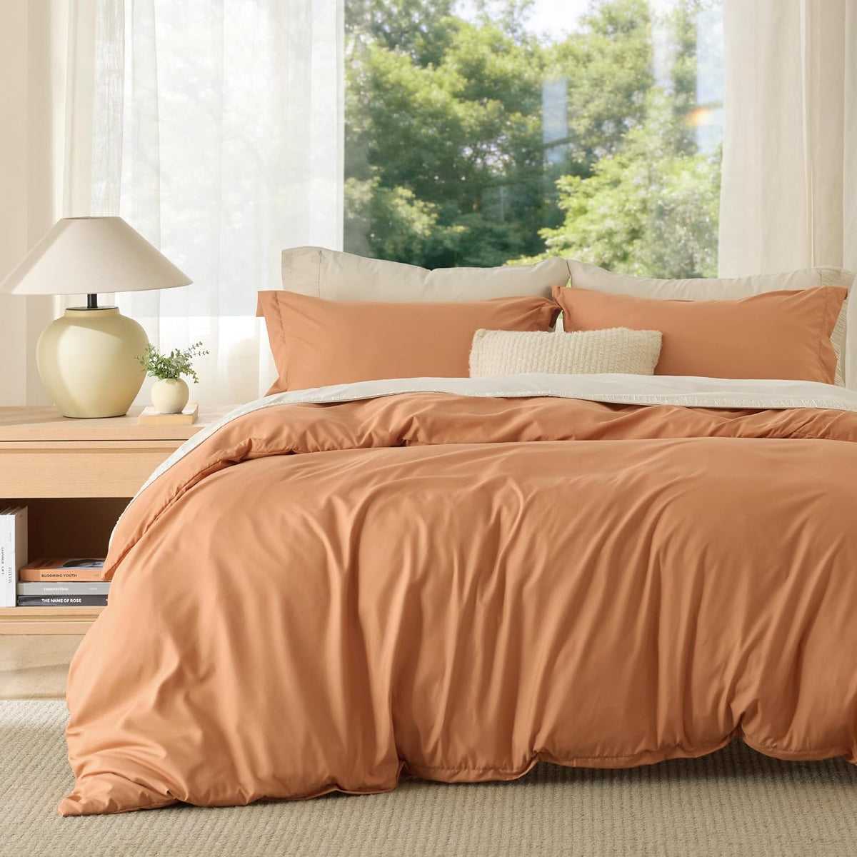 Bedsure Duvet Cover Queen Size, 3Pcs Soft Double Brushed Bedding Set, White