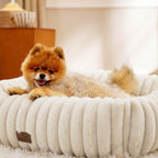 Bedsure ComfyFleece® Cute Dog Beds Large Sized Dog Washable，36in Cream