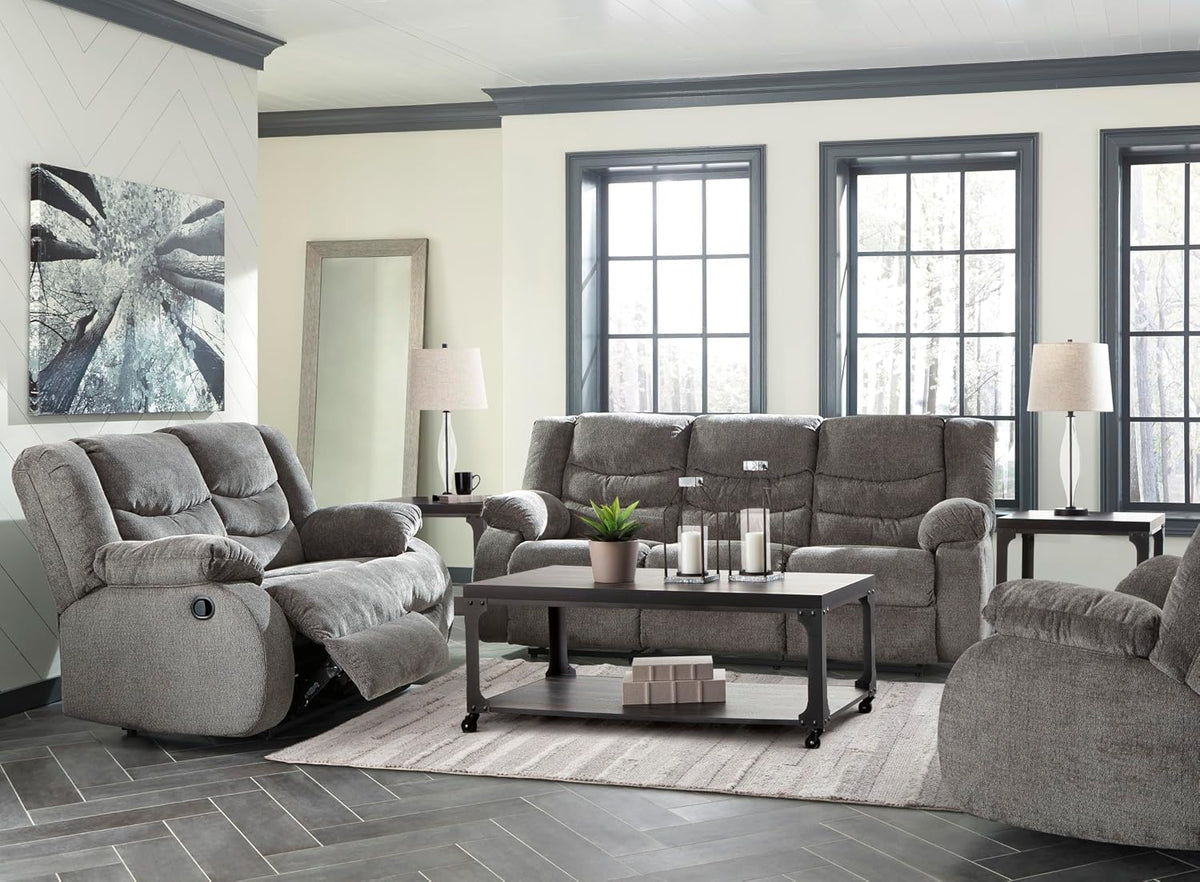 Signature Design by Ashley Manual Rocker Recliner Chair, Gray, Tulen