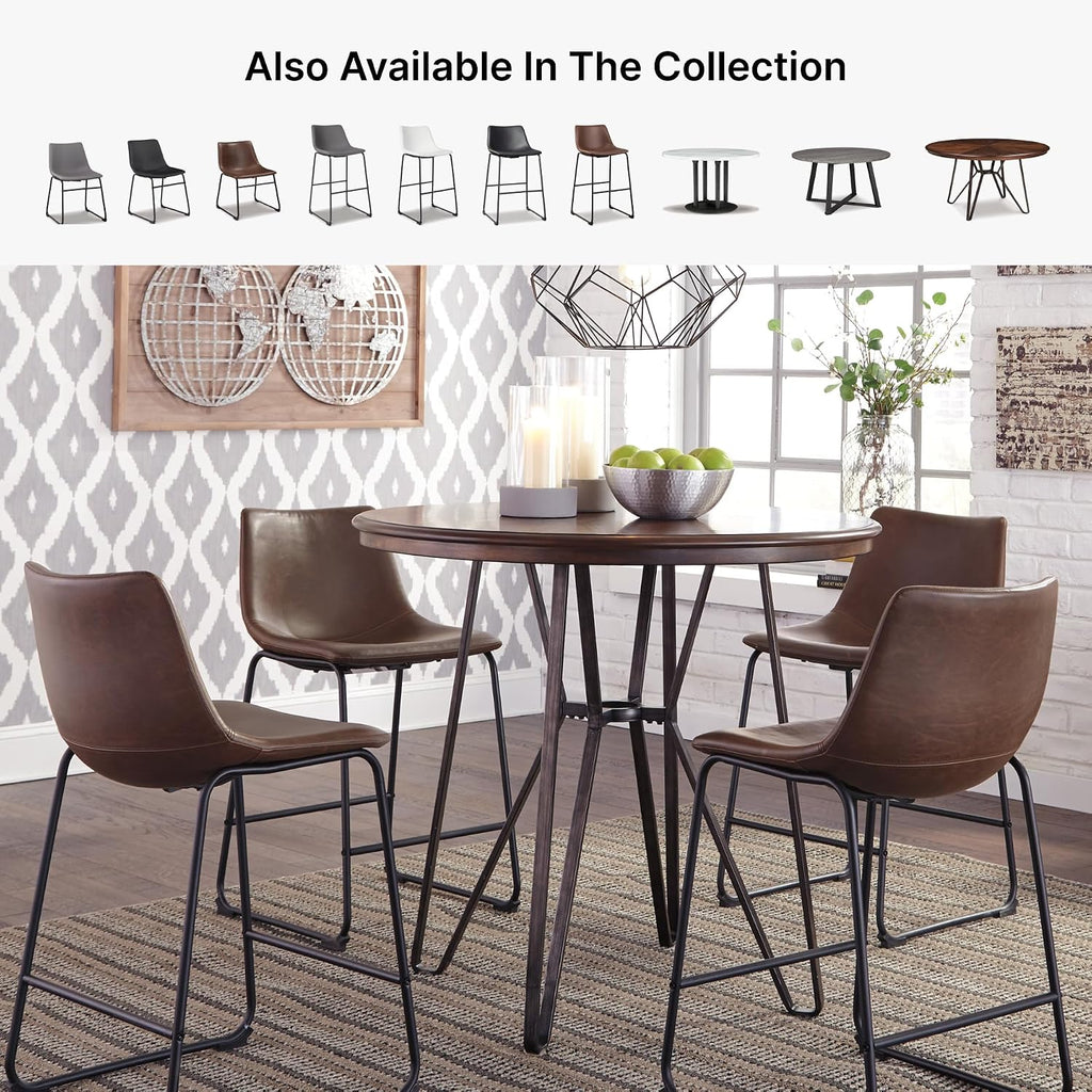 Signature Design by Ashley Counter Height Bar Stools, Set of 2, Brown