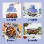 Ninja Crispi Glass Air Fryer, 4-in-1, Frosted Lilac, FN101PR | Max crisp, bake, air fry, recrisp, 450F max, 4 Qt and 6 Cup containers, PFAS-free glass