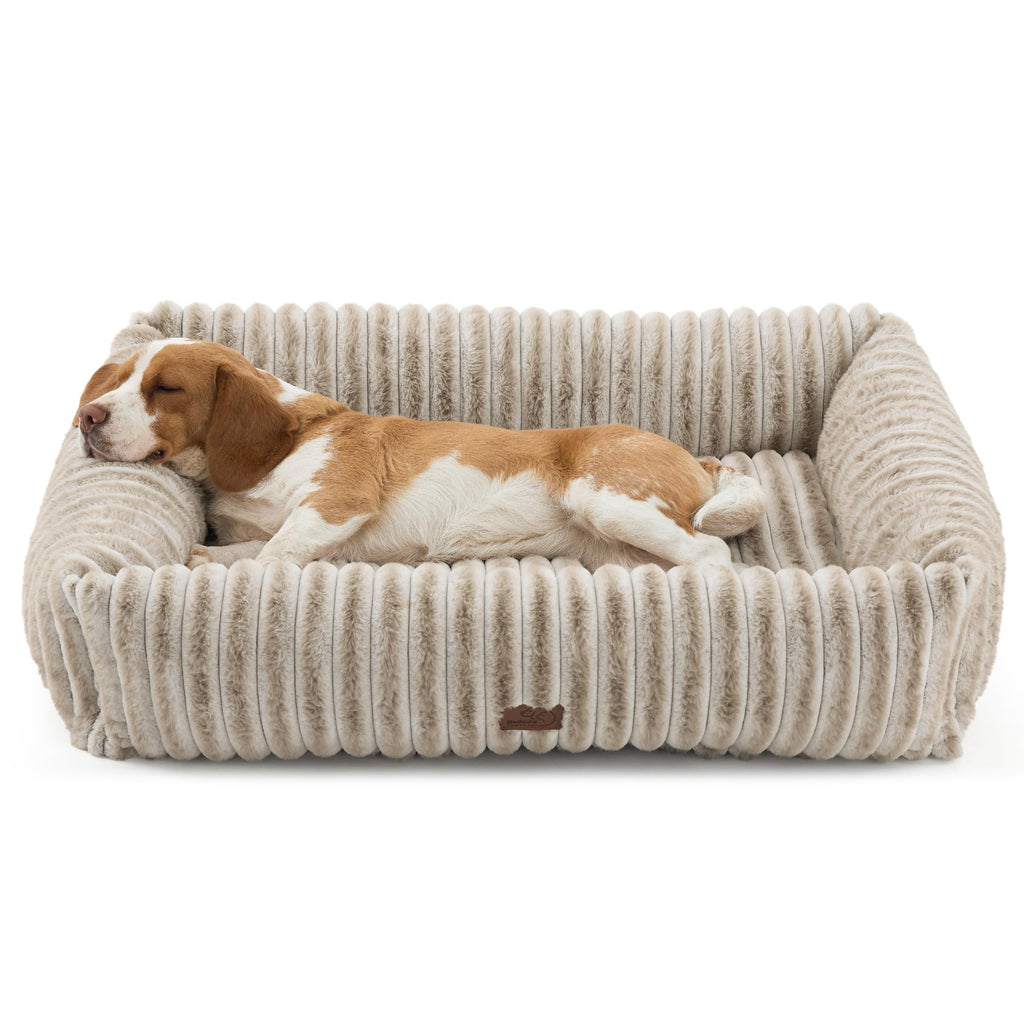 Bedsure ComfyFleece® Cute Dog Beds Large Sized Dog Washable，36in Cream
