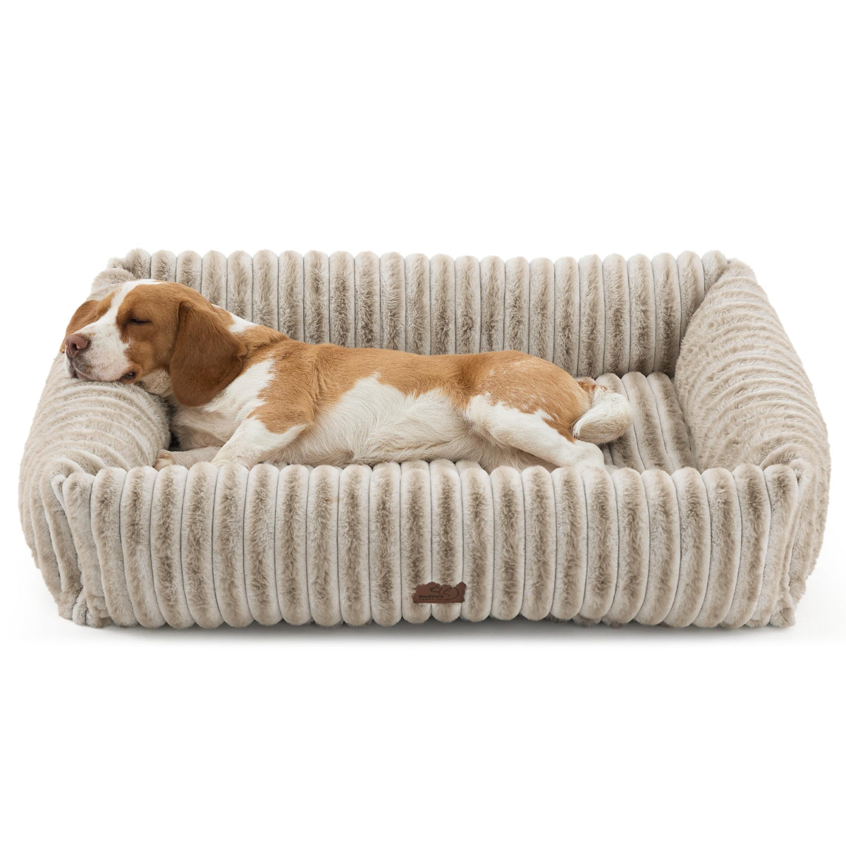 Bedsure ComfyFleece® Cute Dog Beds Large Sized Dog Washable，36in Cream