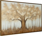 Signature Design by Ashley Dalewick Framed Canvas 60 x 36 Wall Art | Hand-painted framed canvas, Metallic gold foil, Warm autumnal tree canopy design, Living room and home office use