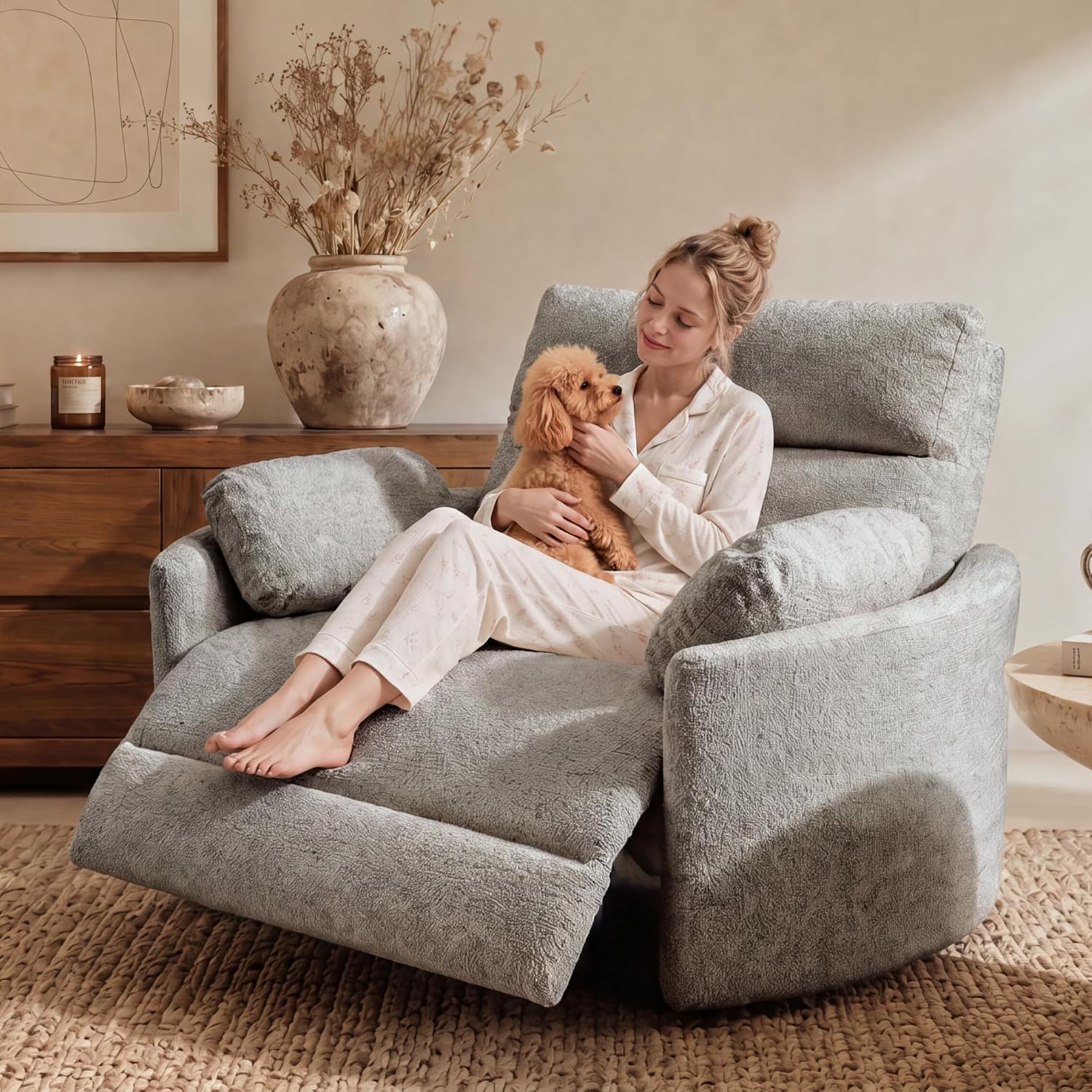 Tivra™ Mochi Oversized Power Recliner - 54" Luxury Lounging Chair