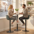 HOMCOM Bar Stools Set of 2 Modern Swivel Barstools Height Adjustable Green