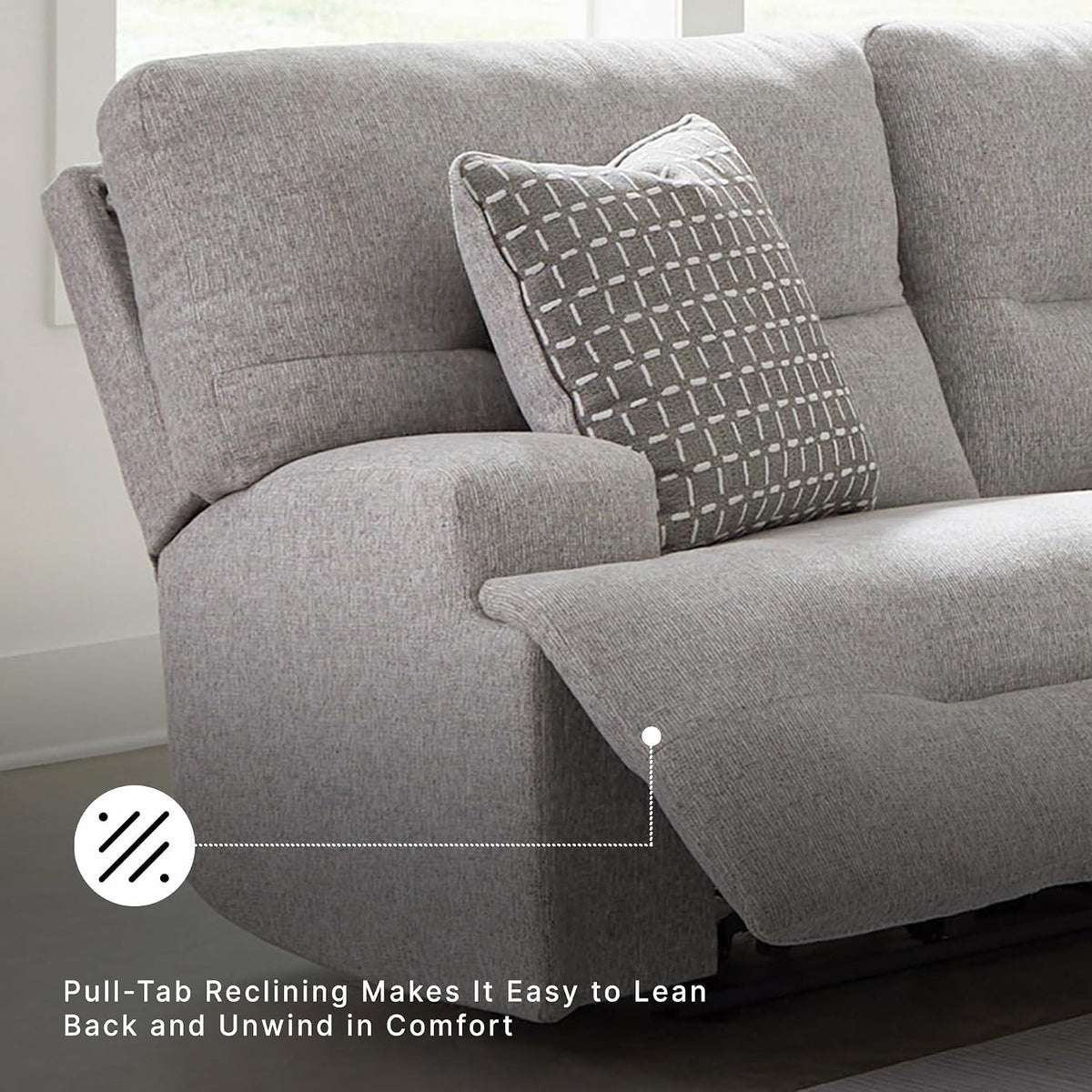 Signature Design by Ashley 3-Piece Modular Power Reclining Sectional | L-shape zero-gravity recline, Stain-resistant Next-Gen Nuvella fabric, Fits 36-inch doorway, Acklen Place Series