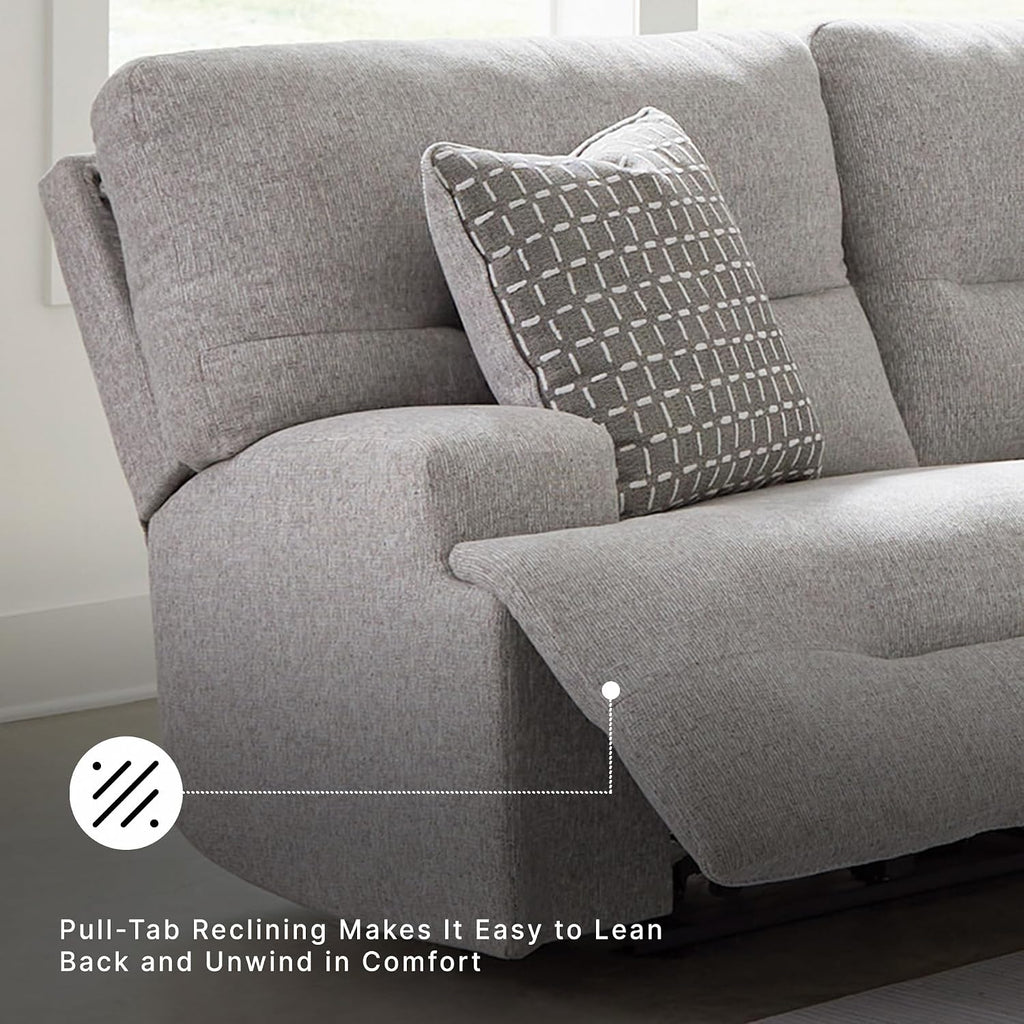 Signature Design by Ashley 3-Piece Modular Power Reclining Sectional | L-shape zero-gravity recline, Stain-resistant Next-Gen Nuvella fabric, Fits 36-inch doorway, Acklen Place Series