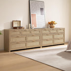 SICOTAS 7 Drawer Rattan Dresser for Bedroom, 57" Wide Dresser