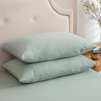 PURE ERA Jersey Knit Pillow Cases Solid Sage Green Standard