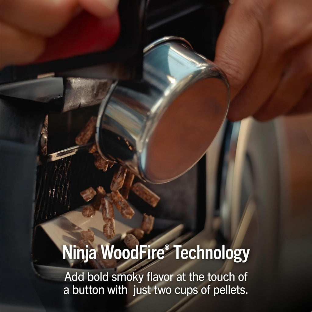 Ninja FlexFlame Grill & Smoker, Electric & Propane, 5-in-1, Steel,PG301 | Ninja FlexFlame is a 5-in-1 grill, smoker & griddle with precise 200-600°F control, fitting 3 chickens or 4 rib racks