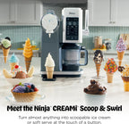 Ninja Creami Scoop & Swirl 13-in-1 Ice Cream and Soft Serve Maker, NC701 | Ninja Creami Scoop and Swirl turns almost anything into ice cream and soft serve at a button touch, scooped or swirled.