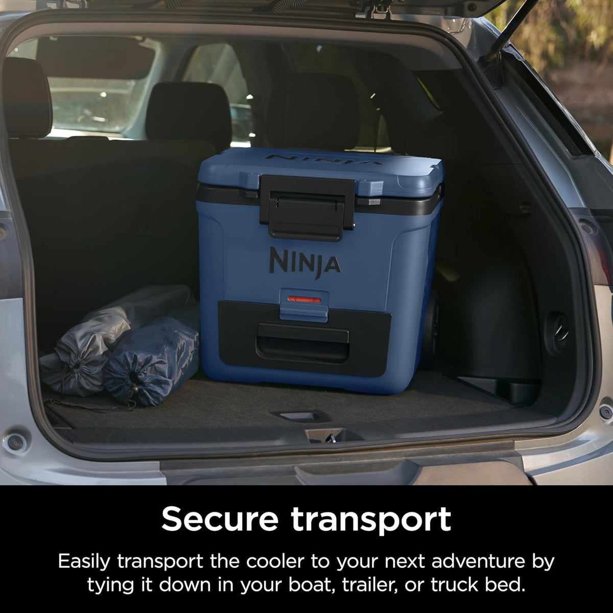 Ninja FrostVault 30qt Cooler with Wheels, Dry Storage, Lakeshore Blue | Ninja FrostVault's 30-qt capacity holds 48 cans, keeps food cool & dry, and rolls easily on all-terrain wheels