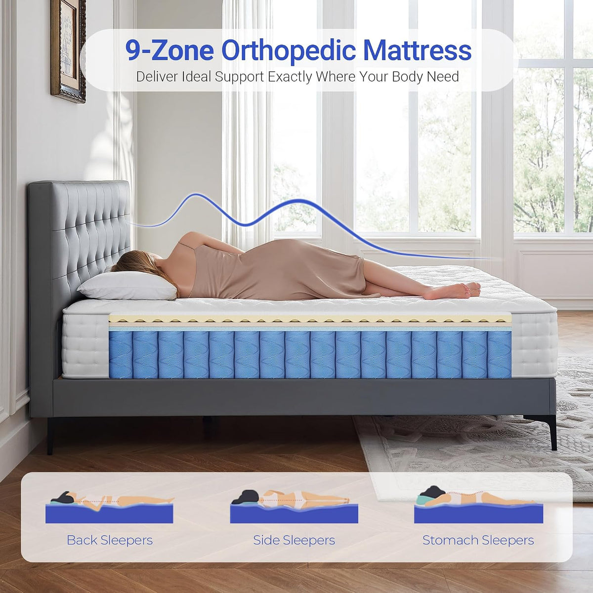 dosleeps 4FT6 Double 14 Inch Medium Firm Memory Foam Hybrid Mattress