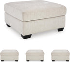 Signature Design by Ashley Oversized Ottoman Coffee Table, Stone, Aviemore | 38-in large ottoman, 100% polyester chenille, Durable and comfortable cushions, Reinforced frame, No assembly required