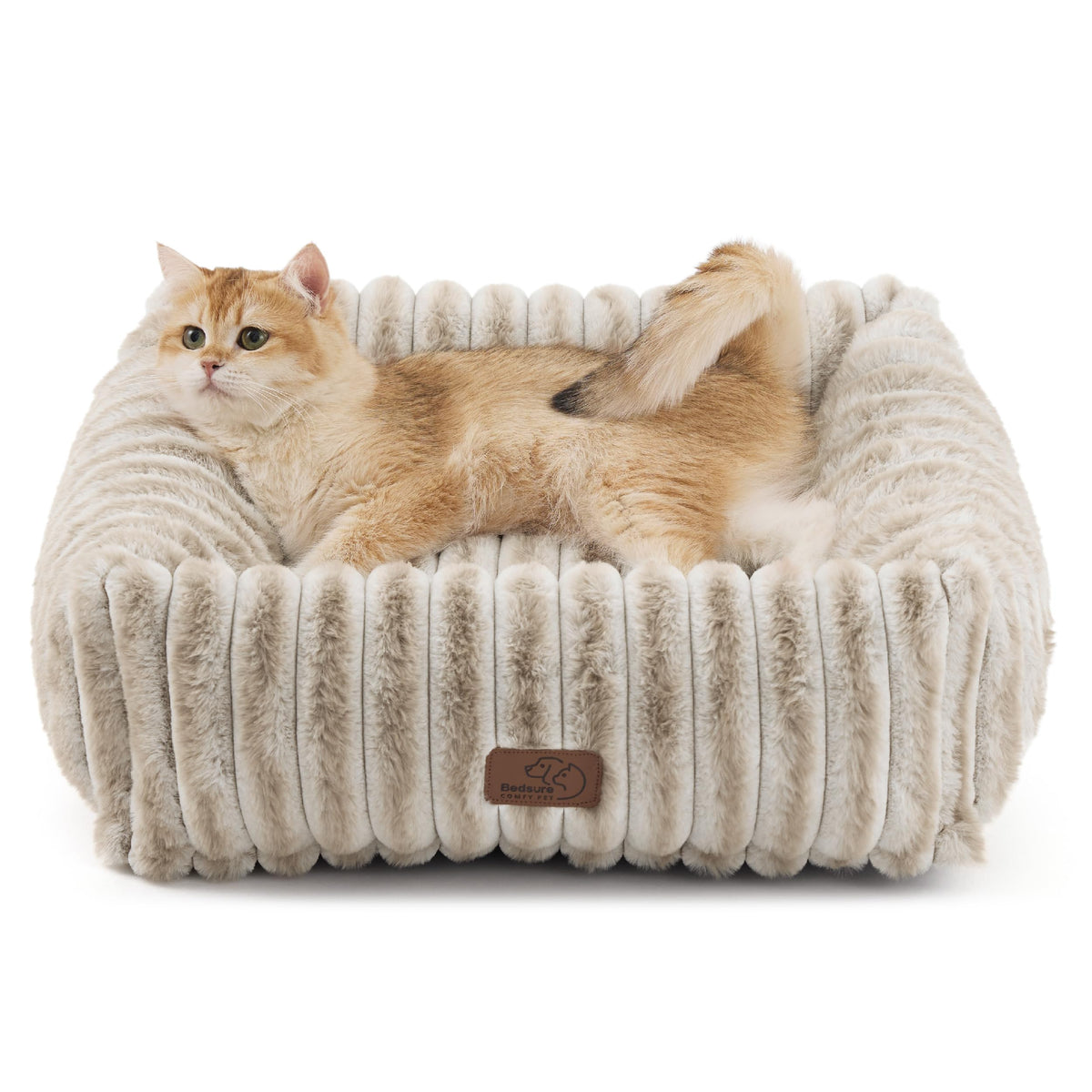 Bedsure ComfyFleece® Cute Dog Beds Large Sized Dog Washable，36in Cream
