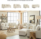 Signature Design by Ashley Oversized Accent Chair and a Half, Birch Beige | Plush textured polyester chenille with track arms, Sag-resistant platform foundation, Reversible cushions, Maggie Series