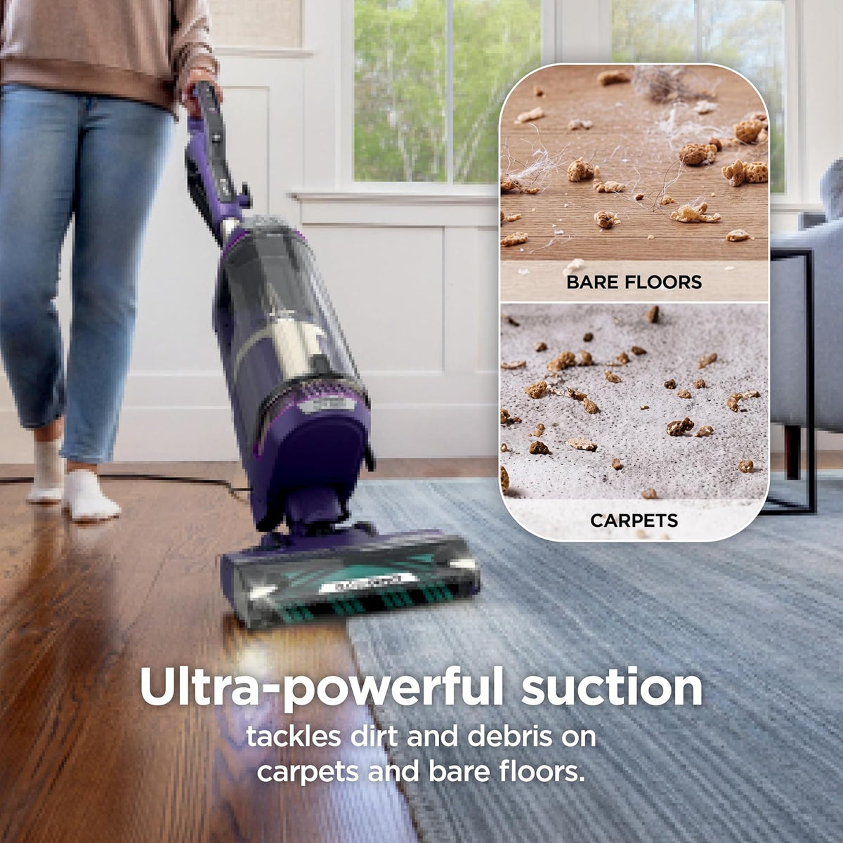 Shark PowerDetect Upright Vacuum, HEPA Filter, Lift-Away, Eggplant, AZ4002