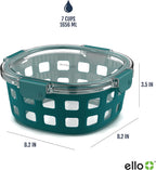 Ello Duraglass 7 Cup Glass Meal Prep Container with Lid, Teal