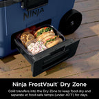 Ninja FrostVault™ 45qt Cooler with Wheels, Dry Storage, Lakeshore Blue | Ninja FrostVault's 45-qt capacity holds 68 cans, keeps food cool & dry, and rolls easily on all-terrain wheels