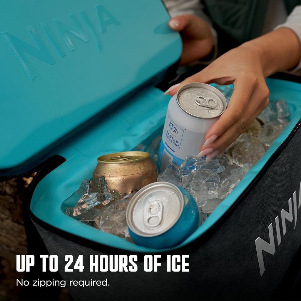 Ninja FrostVault™ Go XL Soft Backpack Cooler, Dry Storage, Charcoal Grey | Ninja FrostVault Go XL soft cooler, stays cool for hours with a leakproof, easy-access lid, and carries like a backpack