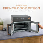 Ninja French Door Premier Air Fry Oven, 10-in-1, Black, FO101BK | 450F cyclonic air, PFAS-free surface, Air fry, sear crisp, bake, broil, toast, dehydrate