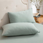 PURE ERA Jersey Knit Pillow Cases Solid Sage Green Standard