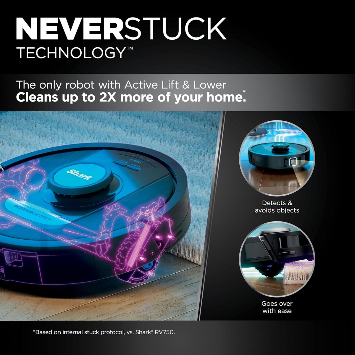 Shark PowerDetect Self-Empty Robot Vacuum, Black, AV2820S