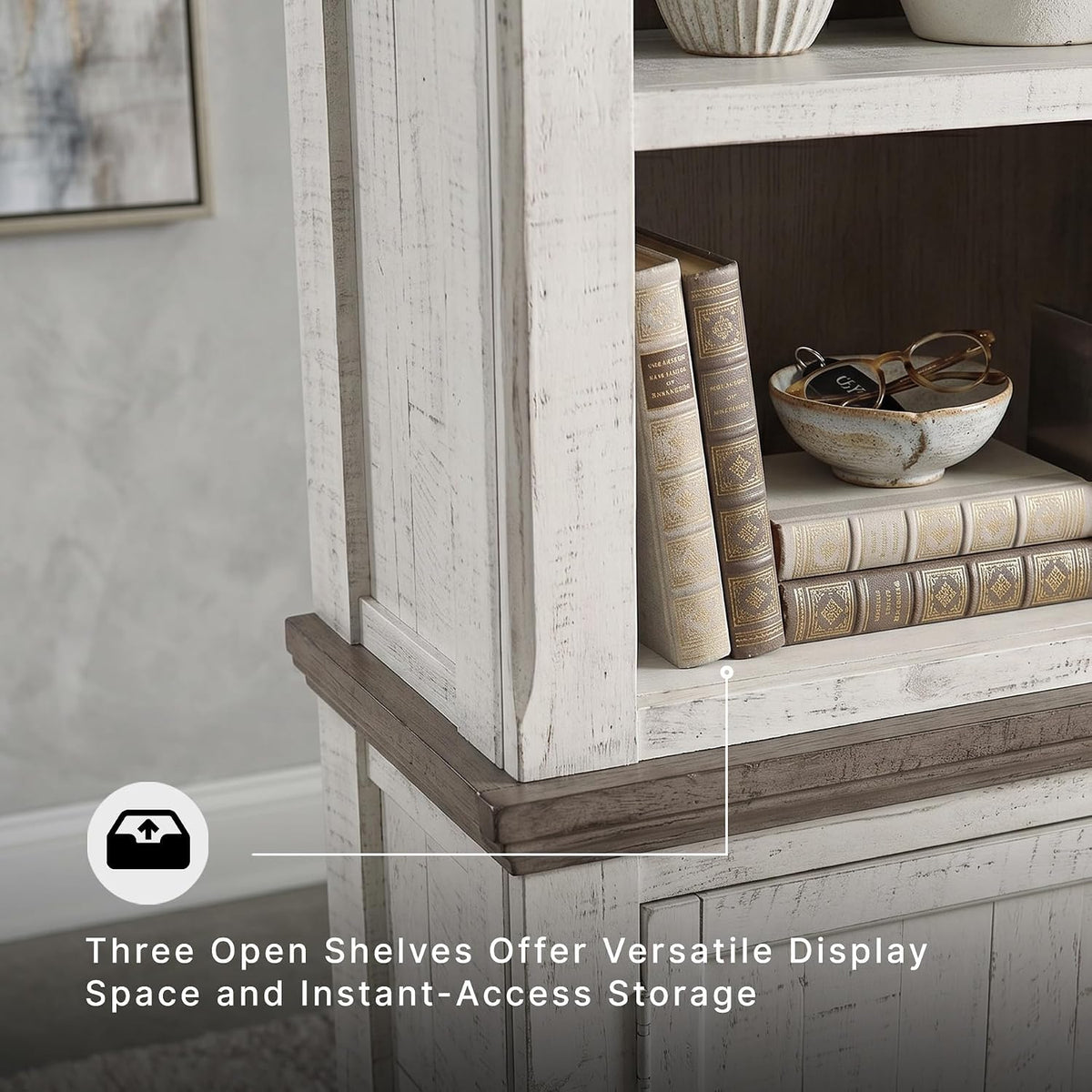 Signature Design by Ashley Havalance Left Pier Cabinet, Farmhouse Bookcase