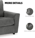 Signature Design by Ashley Stairatt Upholstered Accent Chair, Gravel Gray | 100% polyester fabric, Smooth platform foundation, 38 in width, Attached back and loose seat cushions, Flared arms