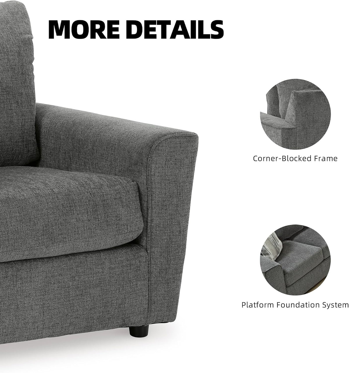 Signature Design by Ashley Stairatt Upholstered Accent Chair, Gravel Gray | 100% polyester fabric, Smooth platform foundation, 38 in width, Attached back and loose seat cushions, Flared arms