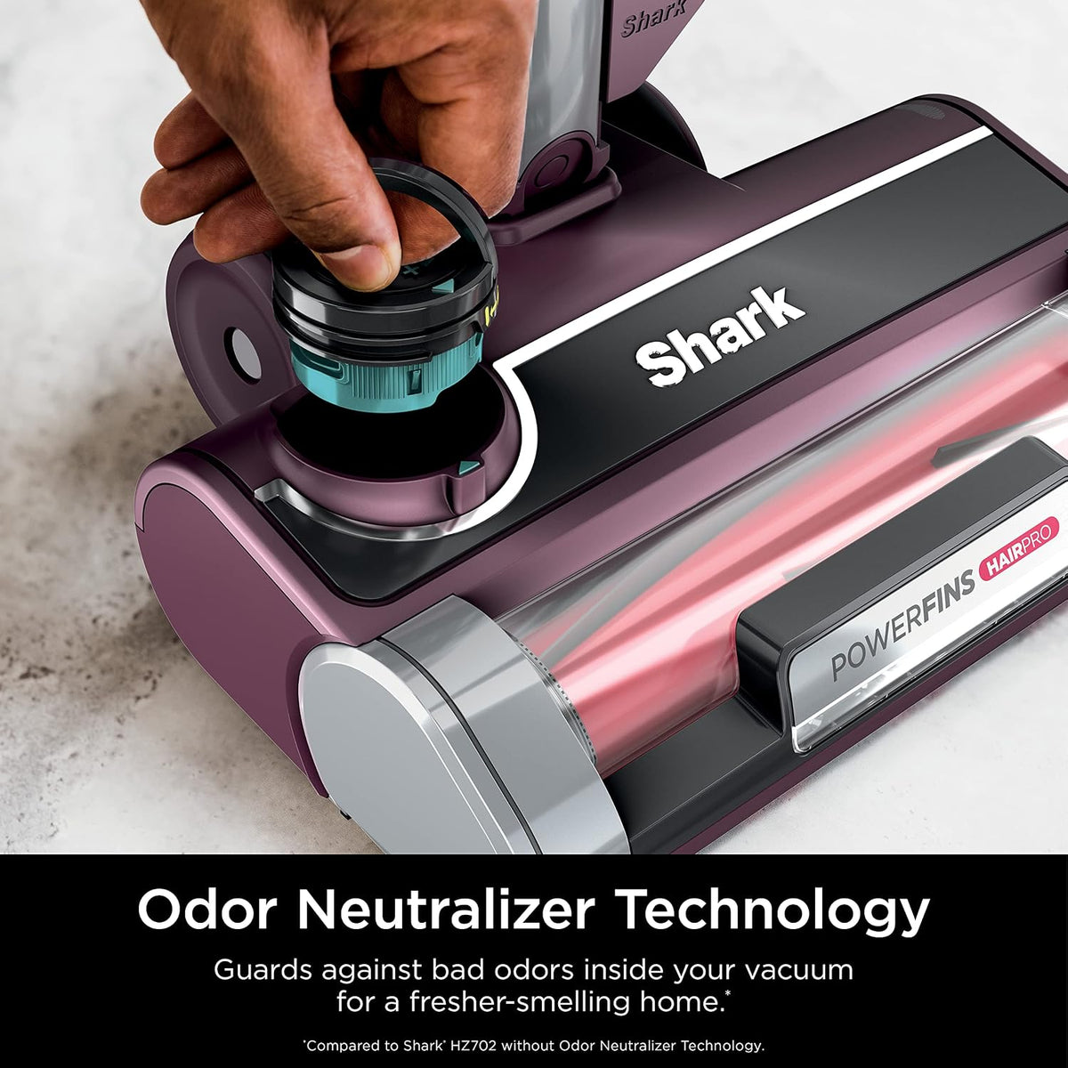 Shark PetPro Corded Stick Vacuum, Odor Tech, Wine Purple, Renewed, HZ702