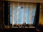 Honche 300Led Fairy Curtain String Lights 10x10ft with Remote Window Lights for Bedroom Wedding Party Festive Season Propose Christmas Decoration(Warm White)