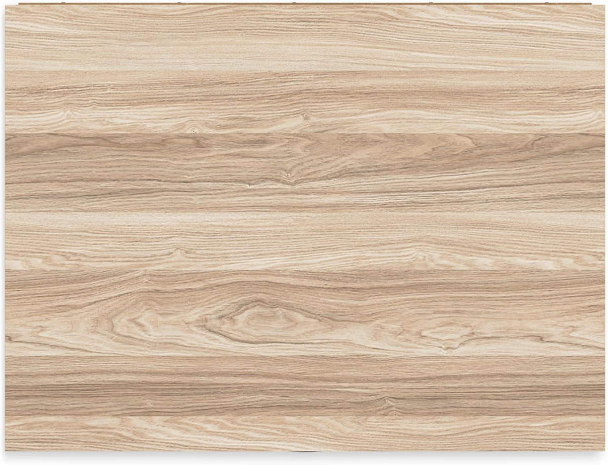 Signature Design by Ashley Battelle Nightstand, Mid Century Modern 2 Drawer Bedside Table, Engineered Wood Construction for Bedroom Storage, Light Oak Finish, 22 inches W