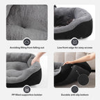 INVENHO Medium Dog Beds for Medium Dogs Washable, Rectangle Dog Bed Medium Size Dog, Orthopedic Dog Bed, Warming Soft Calming Sleeping Puppy Bed Durable Pet Bed with Anti-Slip Bottom M(30"x24"x9")