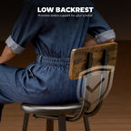 HOMCOM Bar Stools Set of 2 Upholstered Backrest Rustic Brown and Black