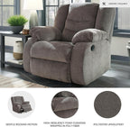 Signature Design by Ashley Manual Rocker Recliner Chair, Gray, Tulen