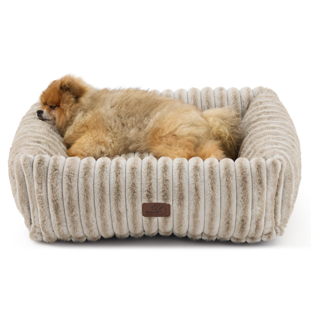 Bedsure ComfyFleece® Cute Dog Beds Large Sized Dog Washable，36in Cream