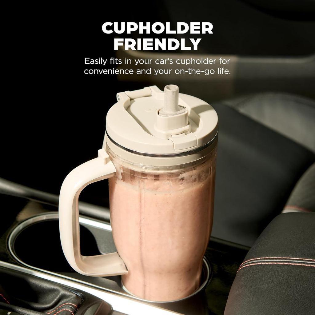 Ninja BlendBOSS Personal Blender, 26oz Tumbler, 1200PW, Stone Mint, DB351ST | 1200-peak-watt BlendBOSS crushes ice to snow. 26-oz leakproof tumbler, chug spout & detachable straw. Dishwasher safe.